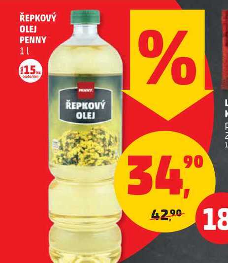 ARCHIV ŘEPKOVÝ OLEJ PENNY 1l v akci platné do 9 2 2022 AkcniCeny cz