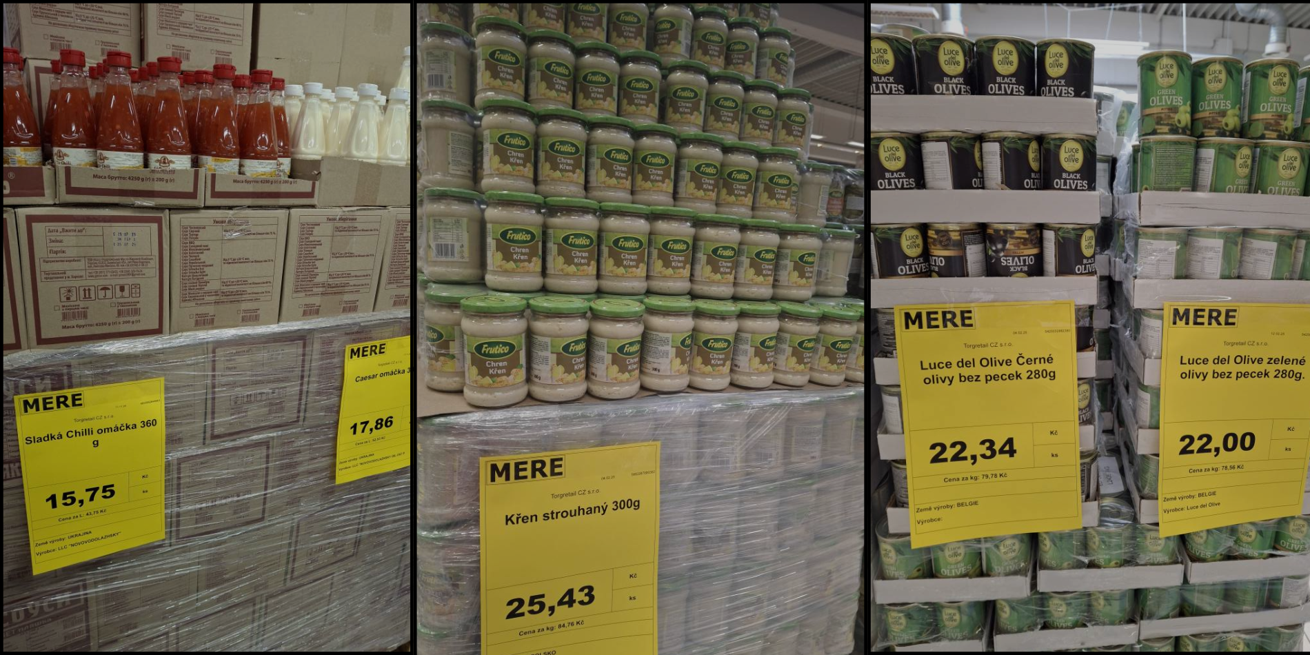 mere ceny produktů
