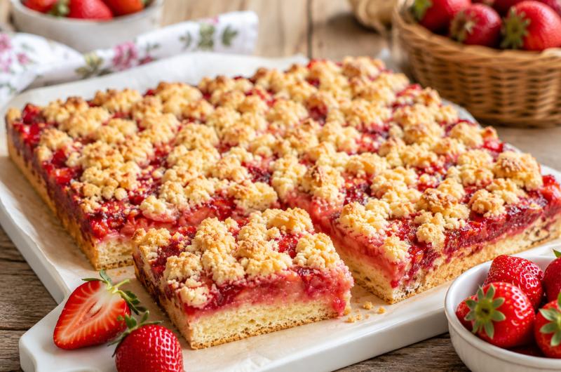 Jahodový koláč s drobenkou jako od babičky: Recept, který nikdy nezklame