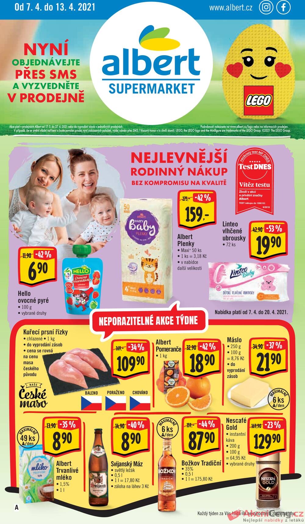 Leták Albert - Albert Supermarket od 7.4. do 13.4.2021 - strana 1 Leták Albert - Albert Supermarket od 7.4. do 13.4.2021 - strana 1
