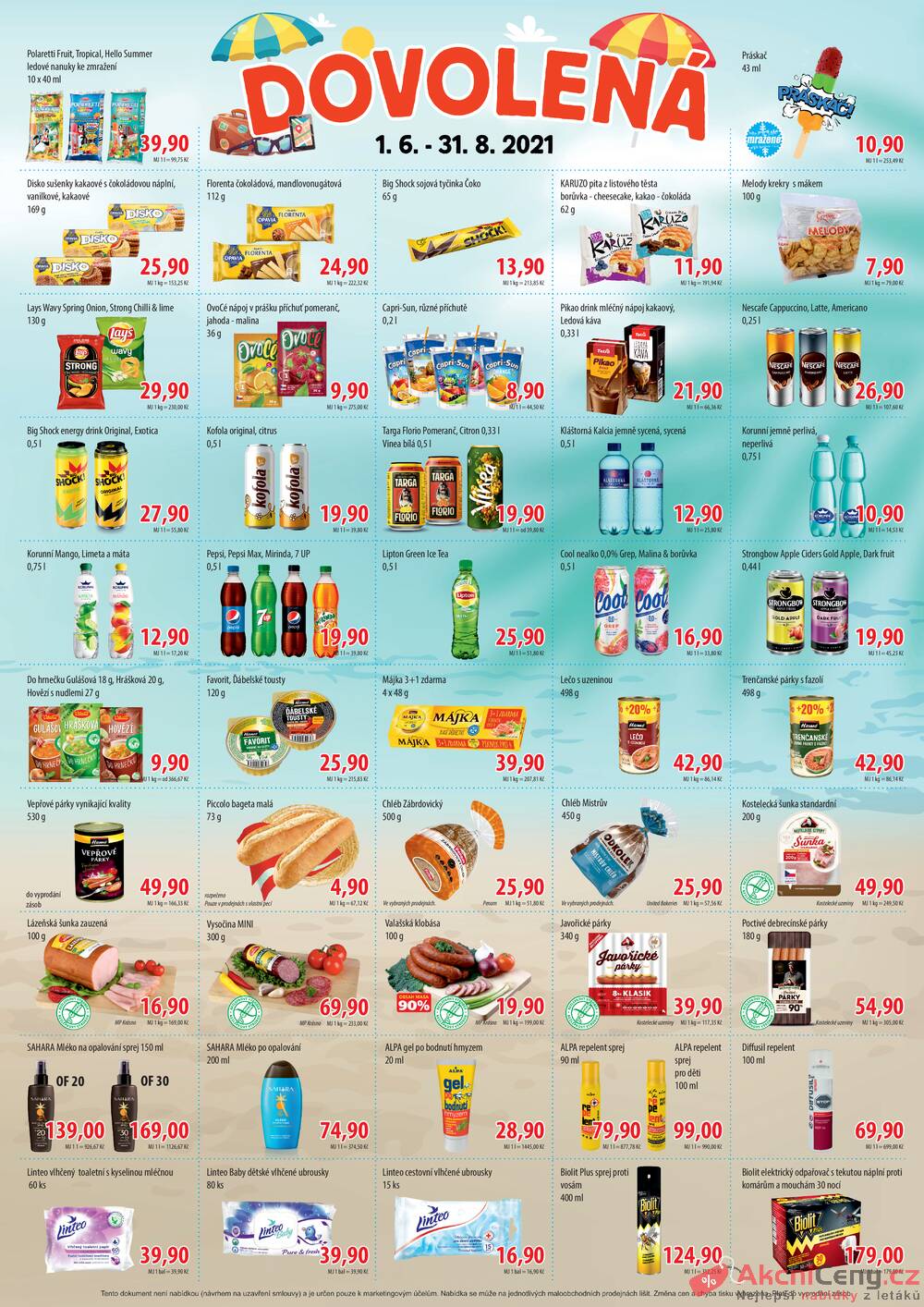 Leták Pramen - Pramen Dovolená od 1.6. do 31.8.2021 - strana 1 Leták Pramen - Pramen Dovolená od 1.6. do 31.8.2021 - strana 1