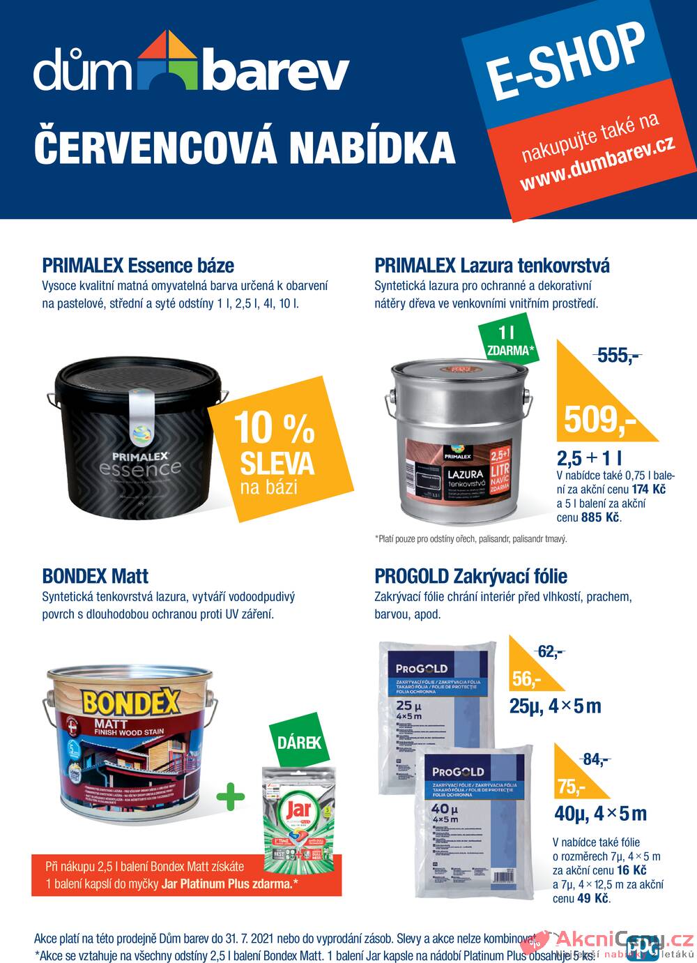 Leták Dům barev - Dům barev od 1.7. do 31.7.2021 - strana 1 Leták Dům barev - Dům barev od 1.7. do 31.7.2021 - strana 1