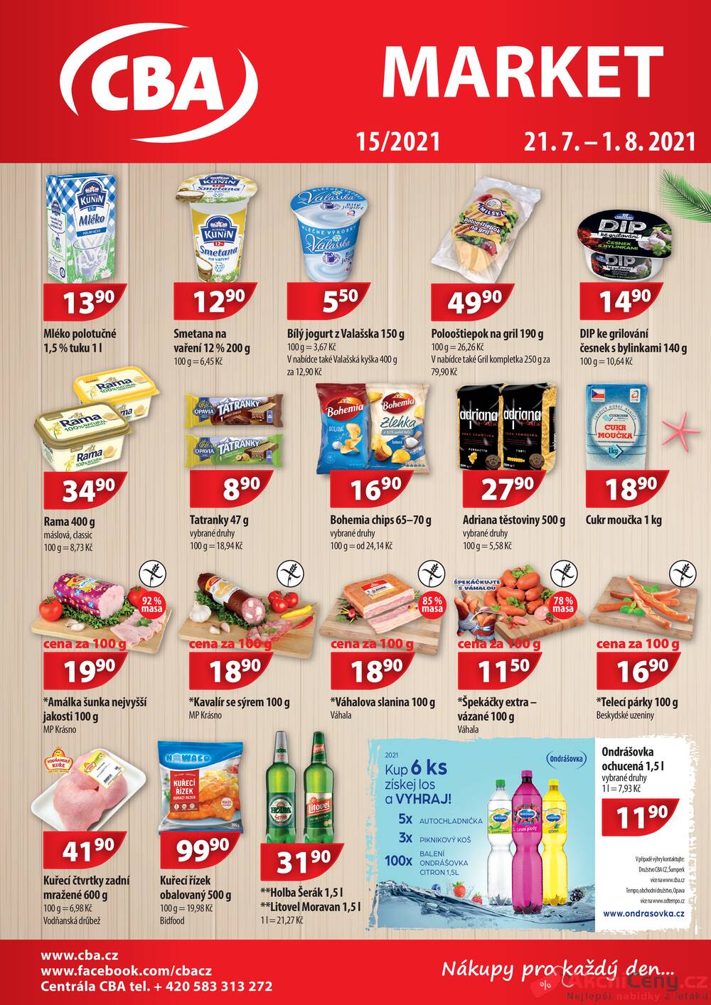 Leták CBA prodejní družstvo - CBA Market od 21.7. do 1.8.2021 - strana 1 Leták CBA prodejní družstvo - CBA Market od 21.7. do 1.8.2021 - strana 1