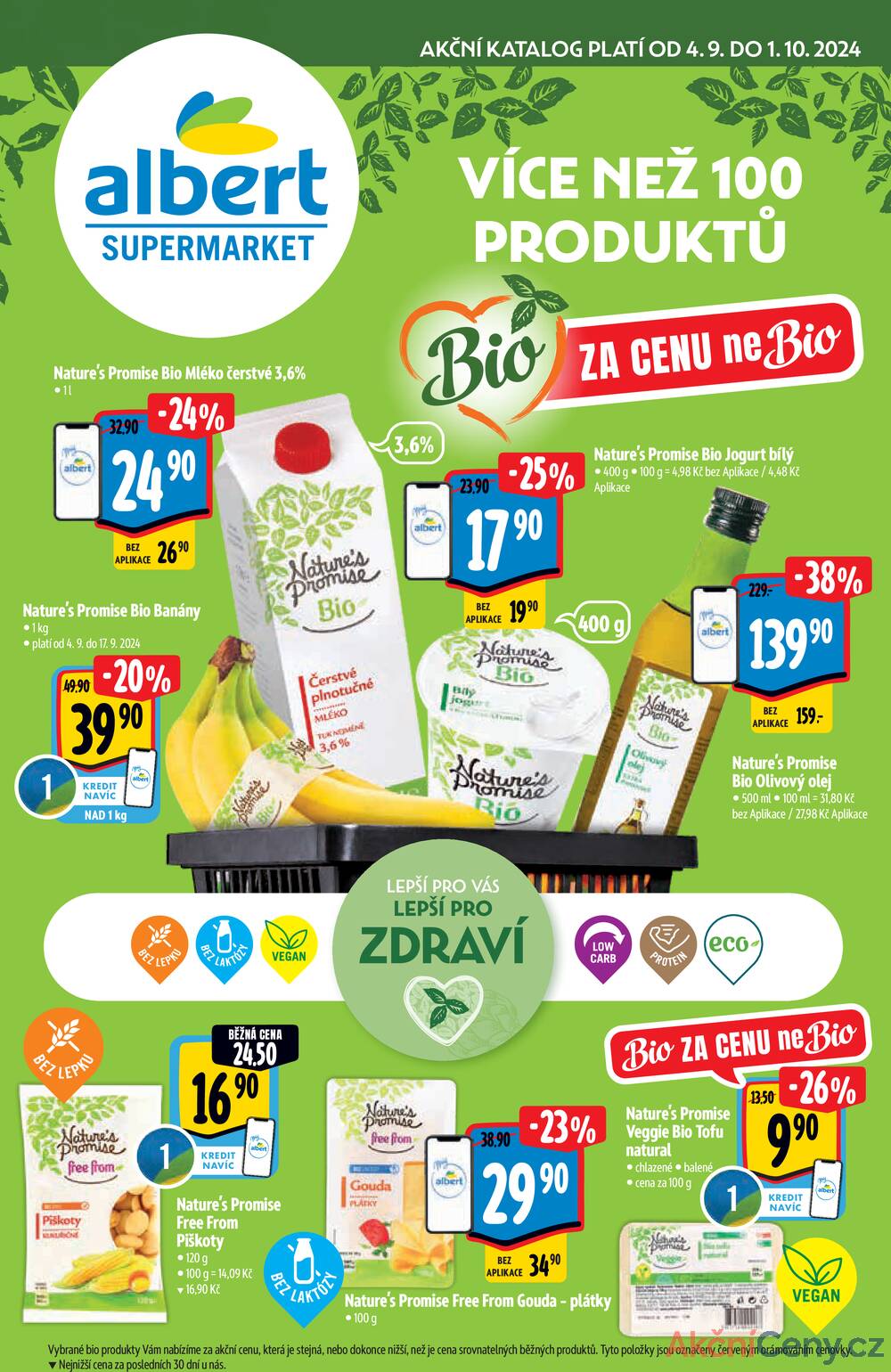 Leták Albert - Albert Supermarket katalog BIO od 4.9. do 1.10.2024 - strana 1