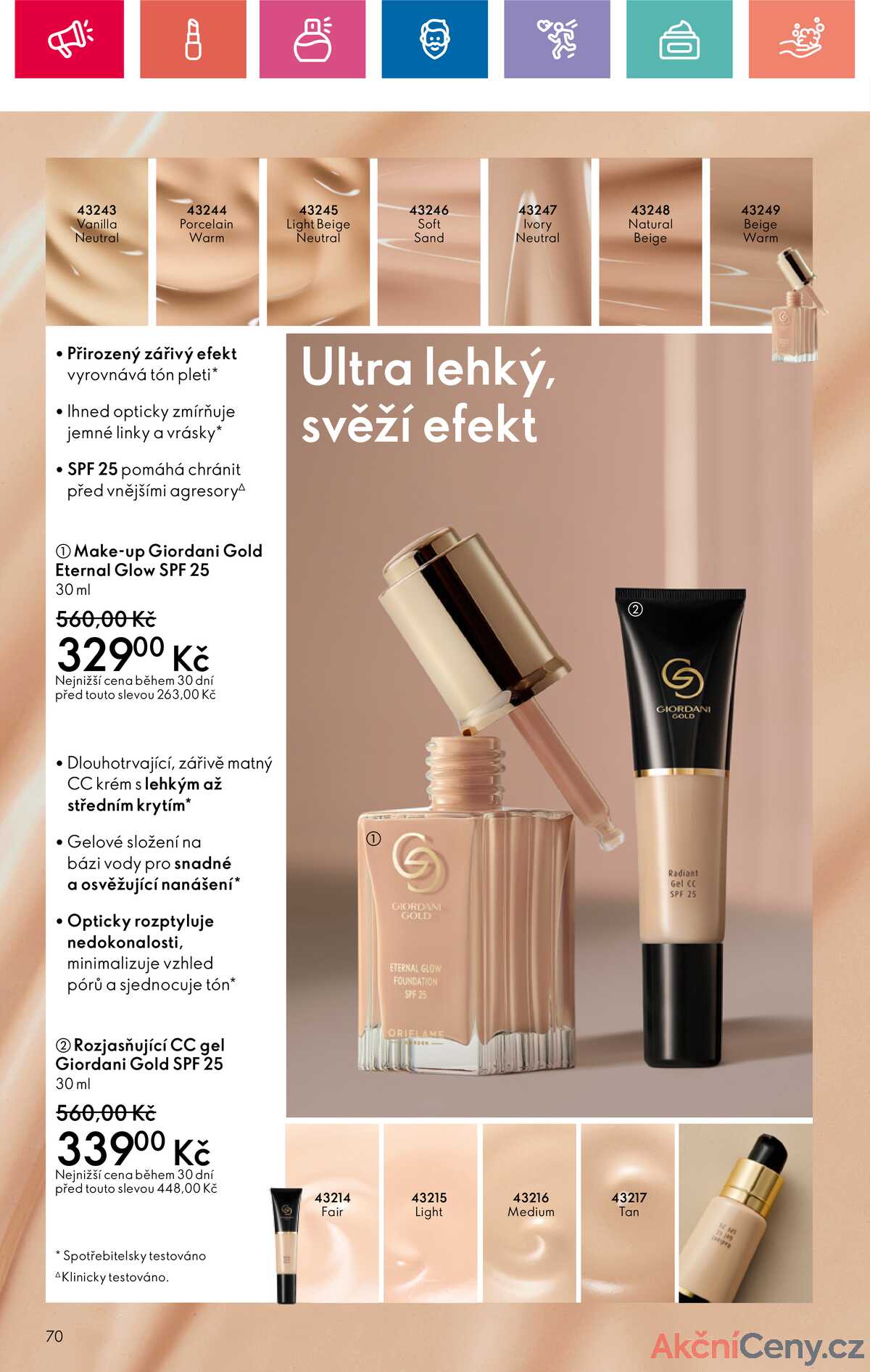 Leták Oriflame strana 70/180