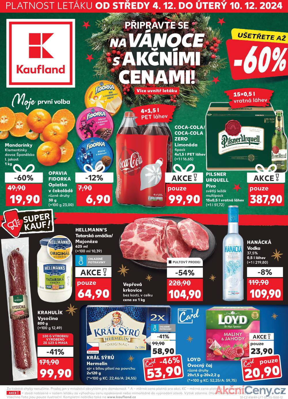 Leták Kaufland - Kaufland 4.12. - 10.12. - Kaufland - Rožnov pod Radhoštěm - Meziříčská - strana 1