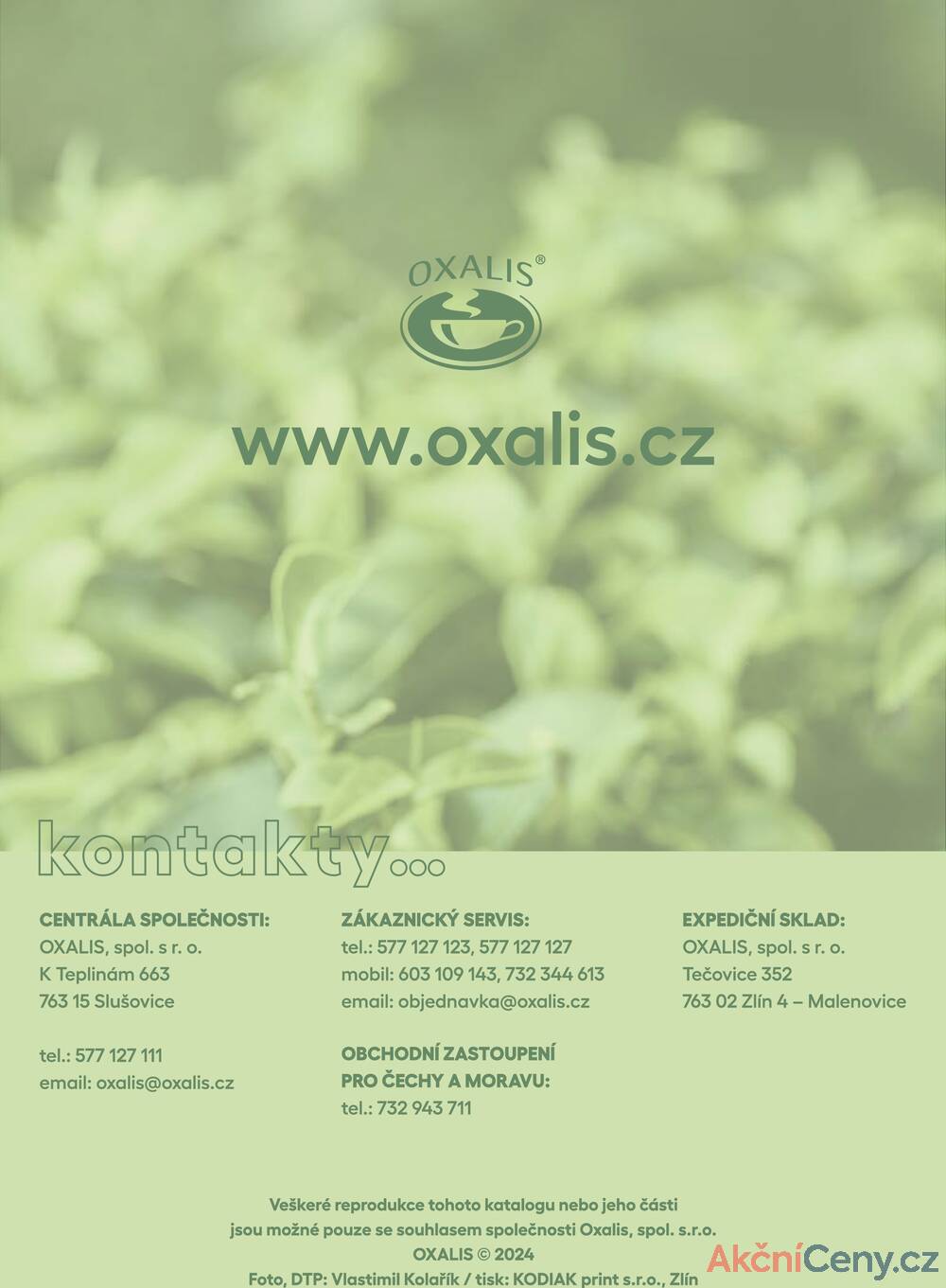 Leták Oxalis - čaj a káva
		  platný do 31.12.2025 - strana 108