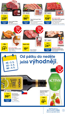 Tesco supermarkety od 30.4. do 6.5.2025