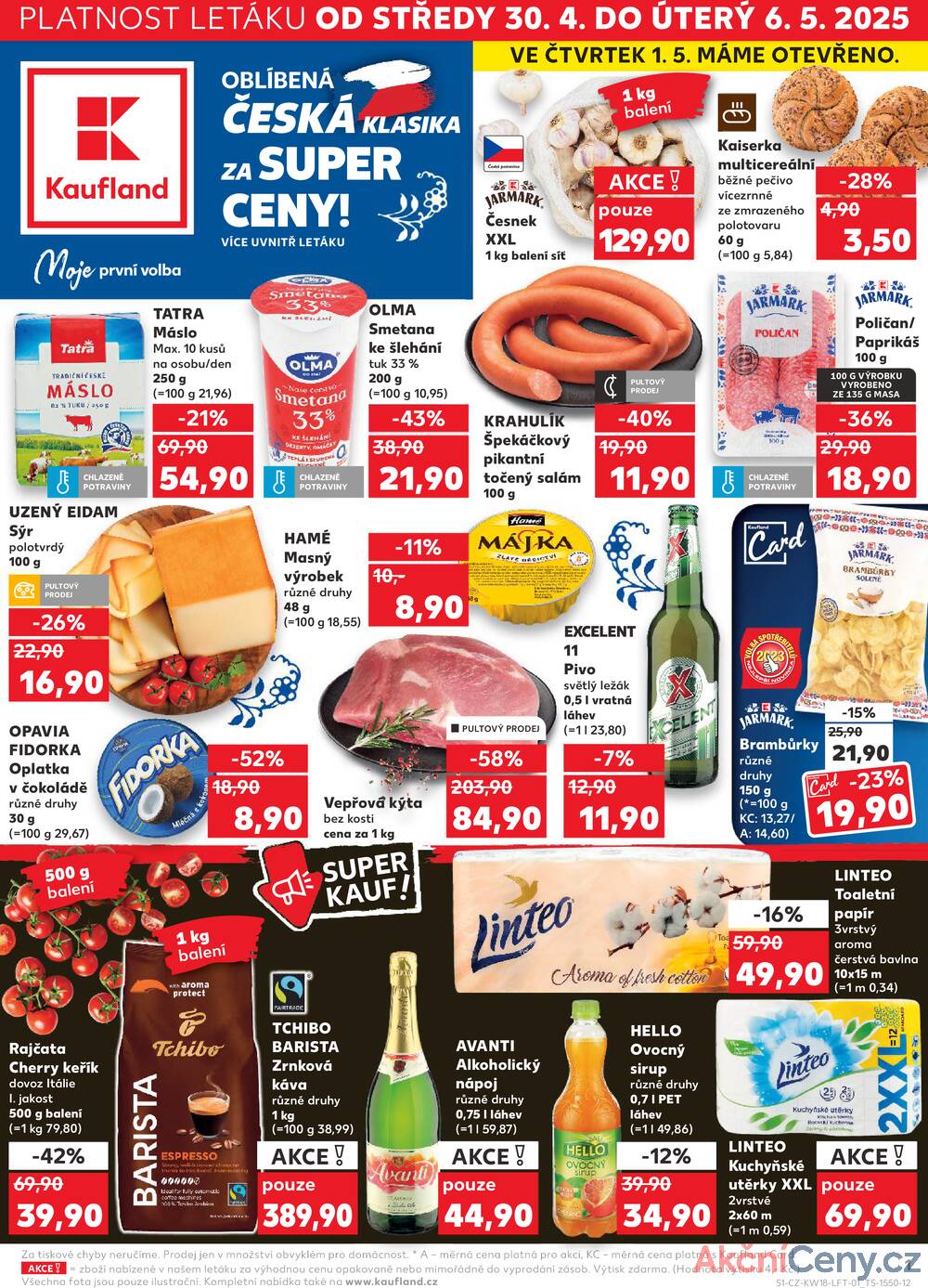 Leták Kaufland - Kaufland 30.4. - 6.5. - Kaufland - Praha 12 (Modřany) - strana 1