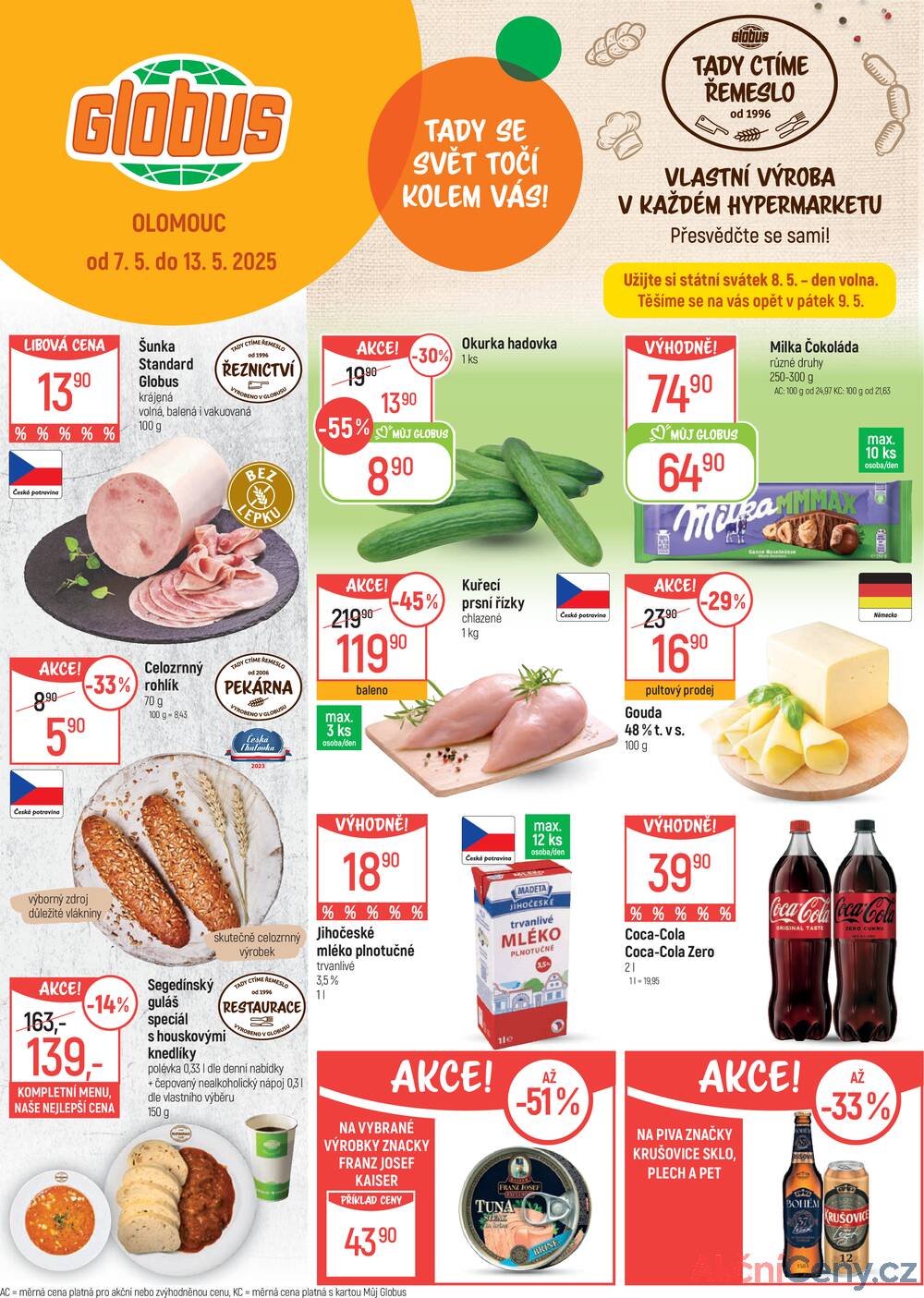 Leták Globus - Akční leták Globus 7.5. - 13.5.2025 - Globus Olomouc - strana 1