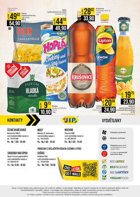 JIP Cash & Carry České Budějovice, Most, Náchod, Polička, Sušice a Svoboda nad Úpou od 7.5. do 13.5.2025