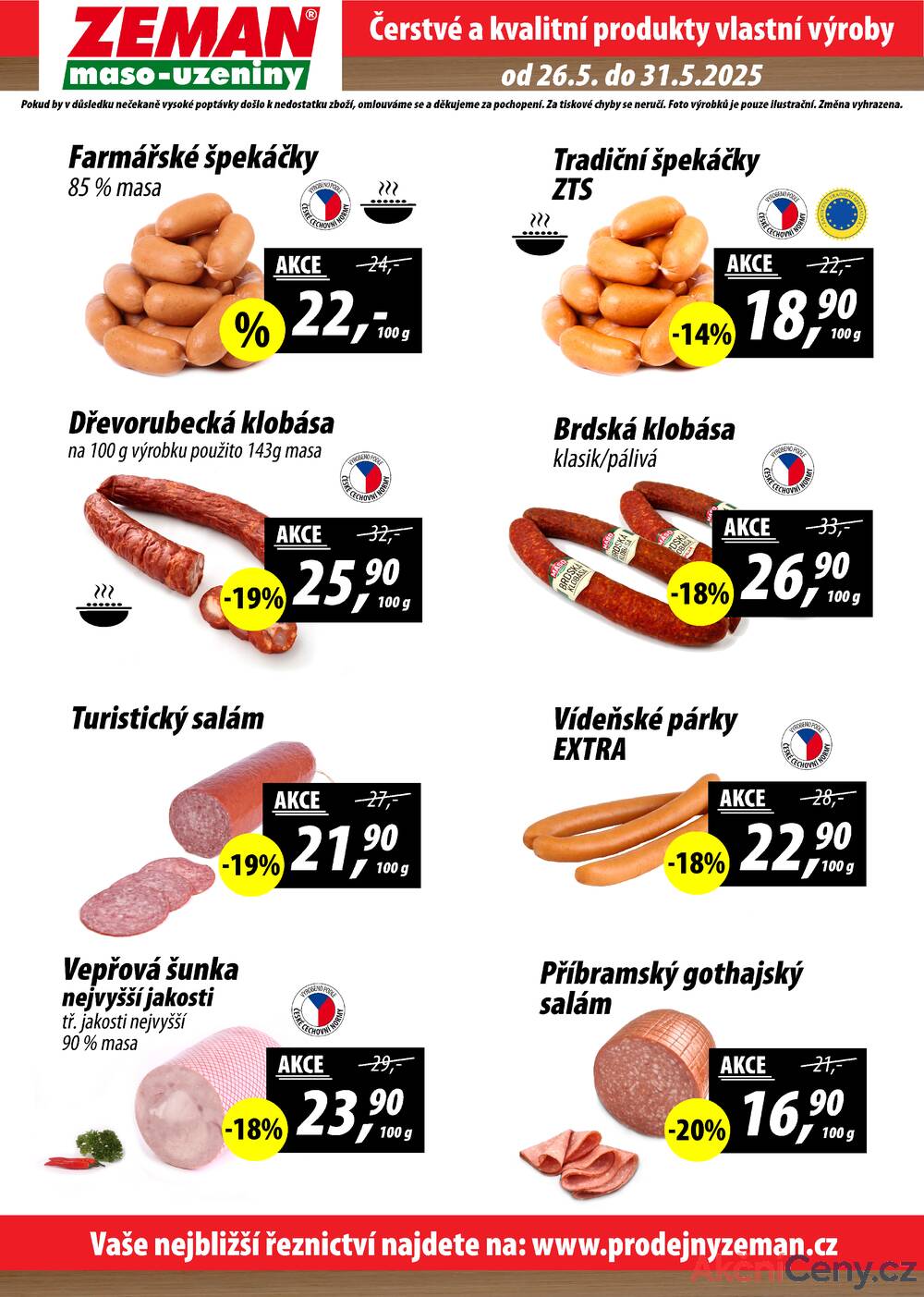 Leták ZEMAN maso-uzeniny - ZEMAN maso-uzeniny akční leták pro vybrané prodejny první skupiny od 26.5. do 31.5.2025 - strana 2