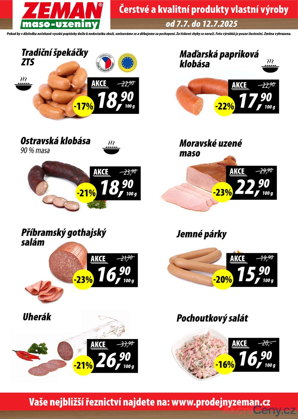 Leták ZEMAN maso-uzeniny - ZEMAN maso-uzeniny akční leták pro vybrané prodejny druhé skupiny od 7.7. do 12.7.2025 - strana 2 Leták ZEMAN maso-uzeniny - ZEMAN maso-uzeniny akční leták pro vybrané prodejny druhé skupiny od 7.7. do 12.7.2025 - strana 2