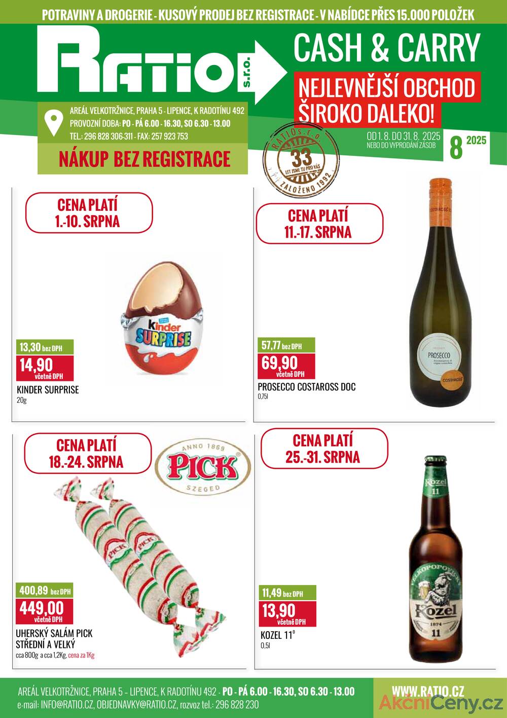 Leták Ratio - Ratio od 1.8. do 31.8.2025 - strana 1 Leták Ratio - Ratio od 1.8. do 31.8.2025 - strana 1