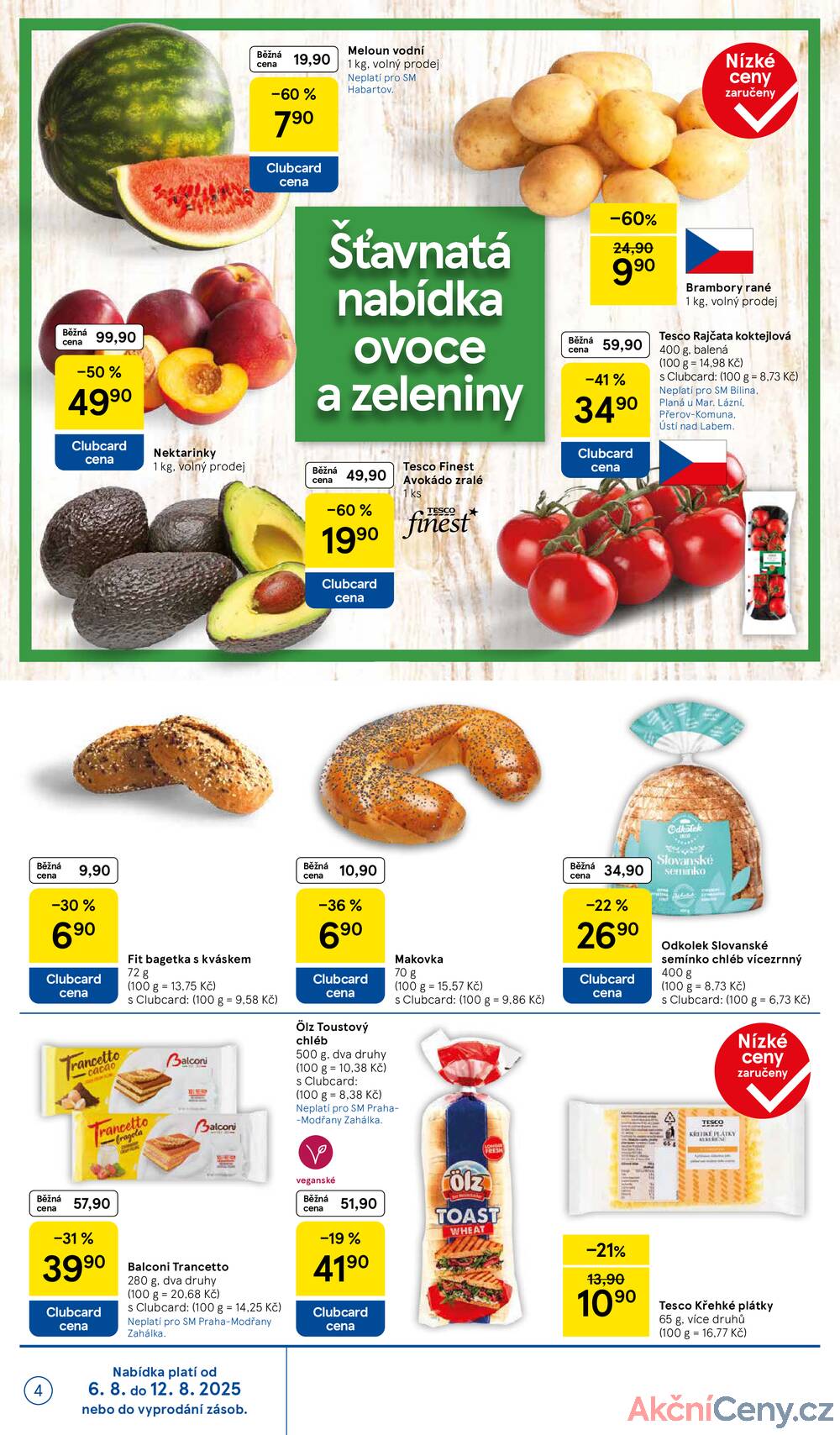 Leták Tesco - Tesco supermarkety od 6.8. do 12.8.2025 - strana 4 Leták Tesco - Tesco supermarkety od 6.8. do 12.8.2025 - strana 4
