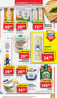 Lidl Čtvrtek od 14.8. do 17.8.2025