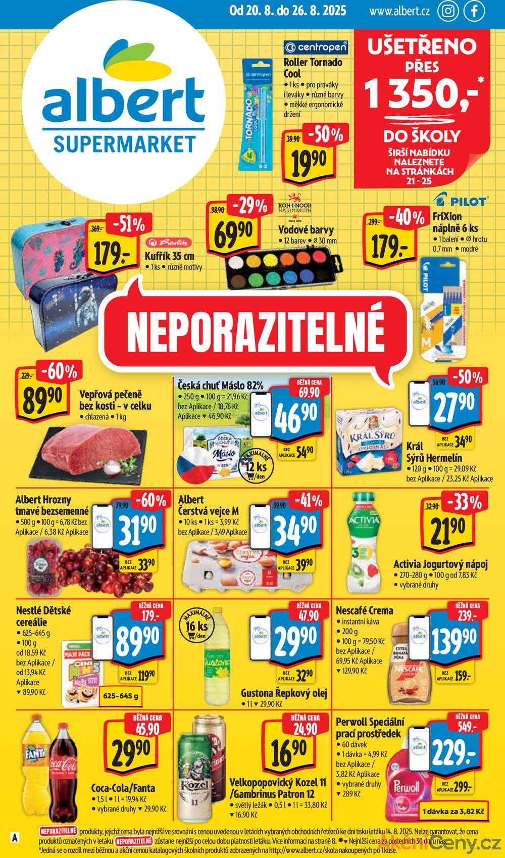 Leták Albert - Albert Supermarket Jihomoravský od 20.8. do 26.8.2025 - strana 1