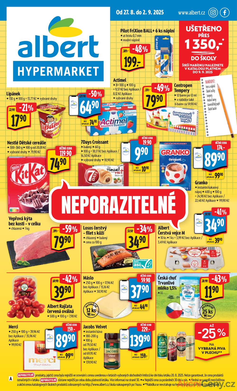 Leták Albert - Albert Hypermarket od 27.8. do 2.9.2025 - strana 1 Leták Albert - Albert Hypermarket od 27.8. do 2.9.2025 - strana 1