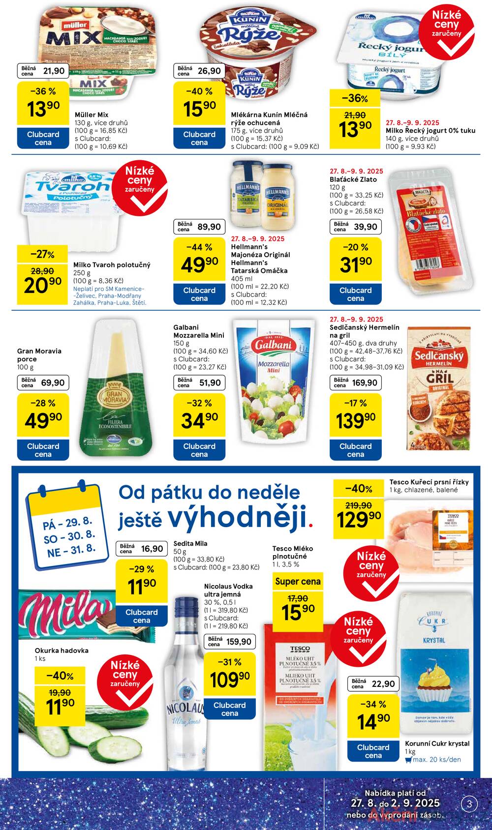 Leták Tesco - Tesco supermarkety od 27.8. do 2.9.2025 - strana 3 Leták Tesco - Tesco supermarkety od 27.8. do 2.9.2025 - strana 3