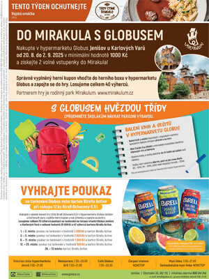 Akční leták Globus 27.8. - 2.9.2025 - Globus Jenišov u Karlových Varů