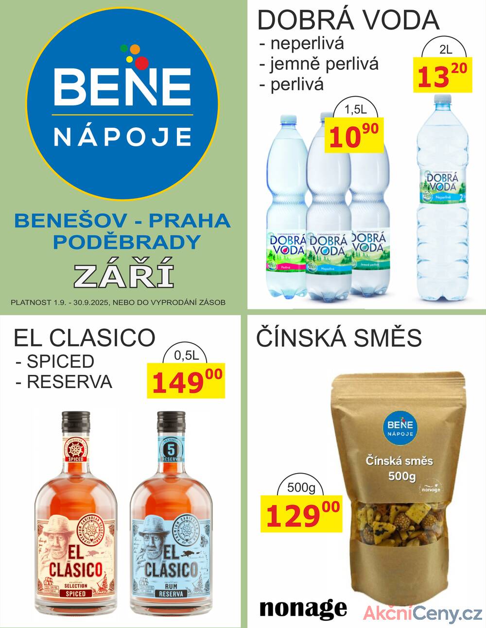 Leták BENE NÁPOJE - BENE Nápoje od 1.9. do 30.9.2025 - strana 1