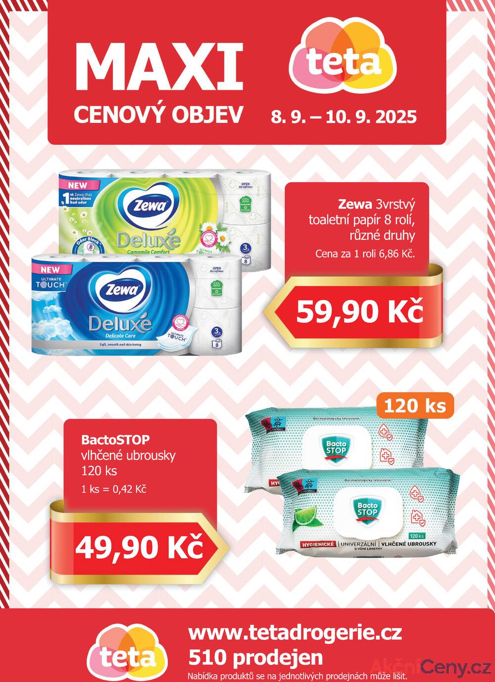 Leták Teta drogerie - Teta drogerie Maxi cenový objev od 8.9. do 10.9.2025 - strana 1 Leták Teta drogerie - Teta drogerie Maxi cenový objev od 8.9. do 10.9.2025 - strana 1