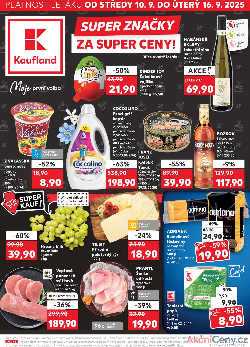 Leták Kaufland - Kaufland 10.9. - 16.9. - Kaufland - Praha 6 (Podbaba) - strana 1