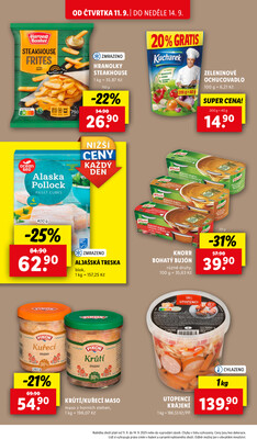 Lidl Čtvrtek od 11.9. do 14.9.2025