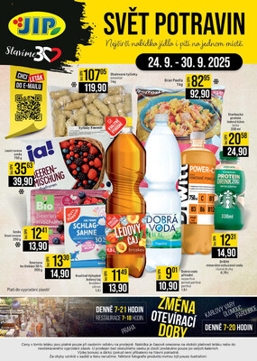 JIP Cash & Carry Brno, Praha, Ostrava, Jilemnice, Pardubice, Ostrava, Karlovy Vary, Olomouc a Zlín od 24.9. do 30.9.2025