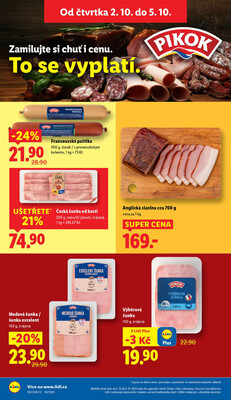 Lidl Čtvrtek od 2.10. do 5.10.2025