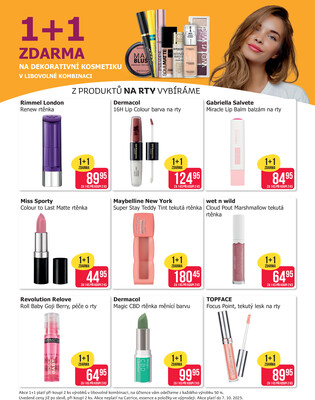Teta drogerie 1+1 zdarma na dekorativní kosmetiku od 30.9. do 7.10.2025