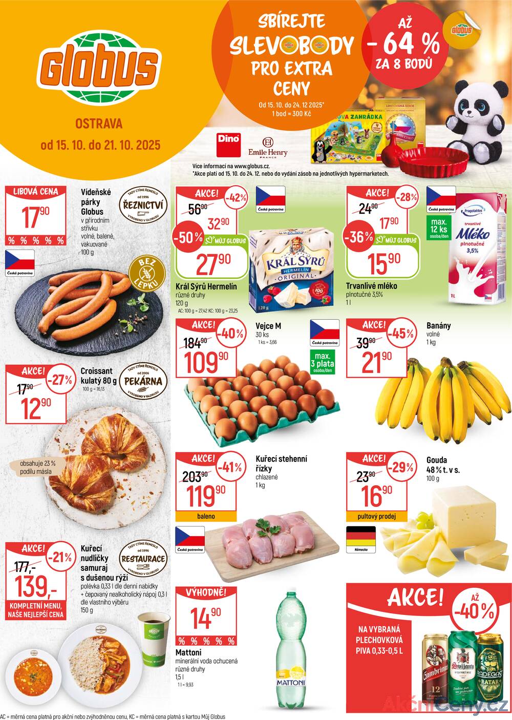 Leták Globus - Akční leták Globus 15.10. - 21.10.2025 - Globus Ostrava - strana 1