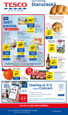 Leták Tesco malé hypermarkety od 22.10. do 28.10.2025