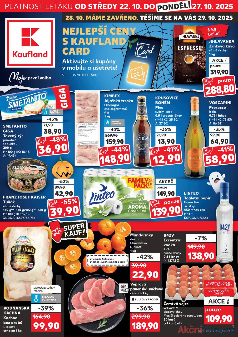 Leták Kaufland - Kaufland 22.10. - 27.10. - Kaufland - Hustopeče (Brněnská) - strana 1