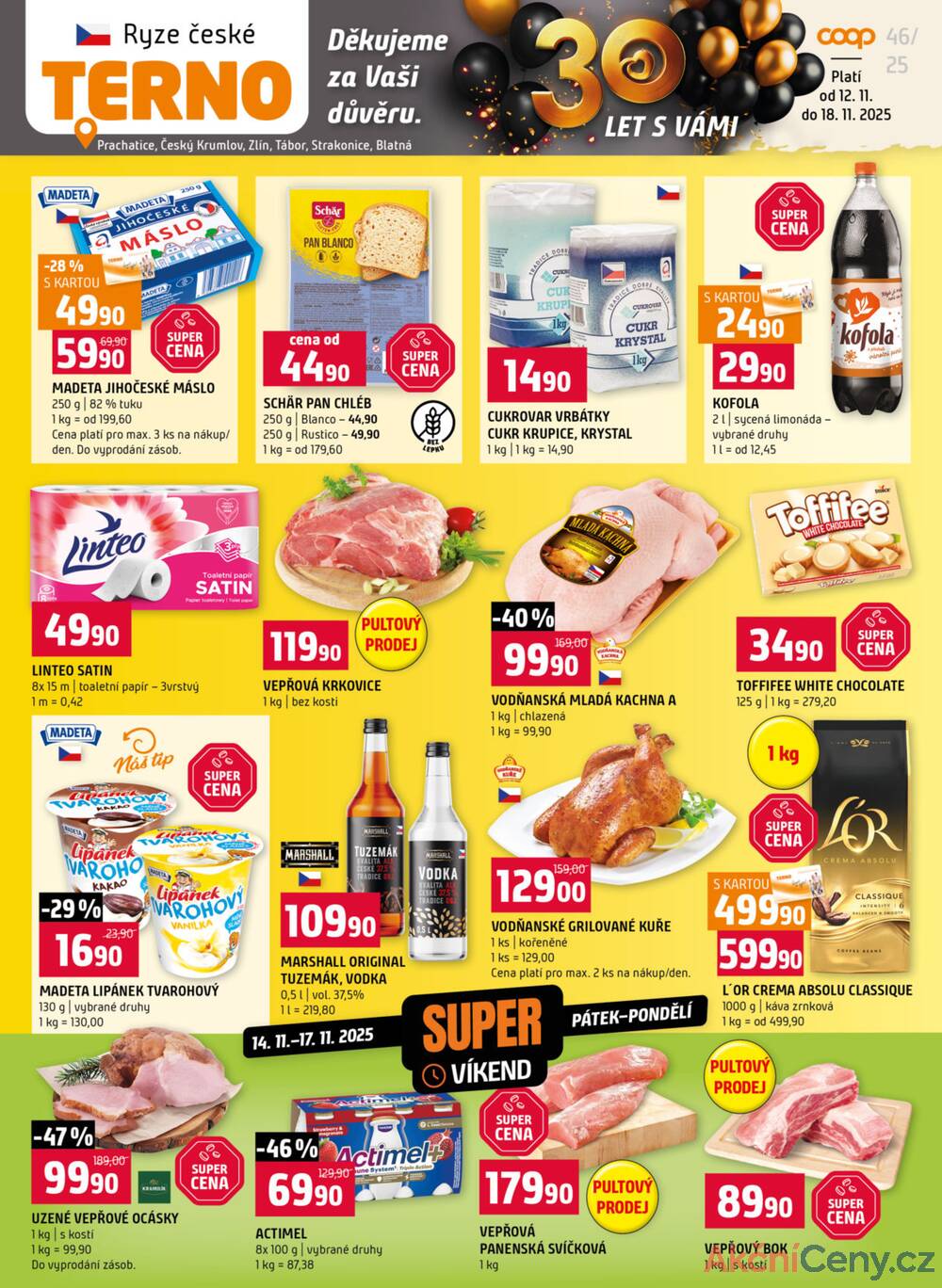 Leták Terno - Terno Prachatice, Český Krumlov, Zlín, Tábor, Strakonice, Blatná 12.11. -  - strana 1
