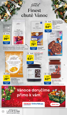 Tesco malé hypermarkety Delikatesy od 1.12. do 31.12.2025