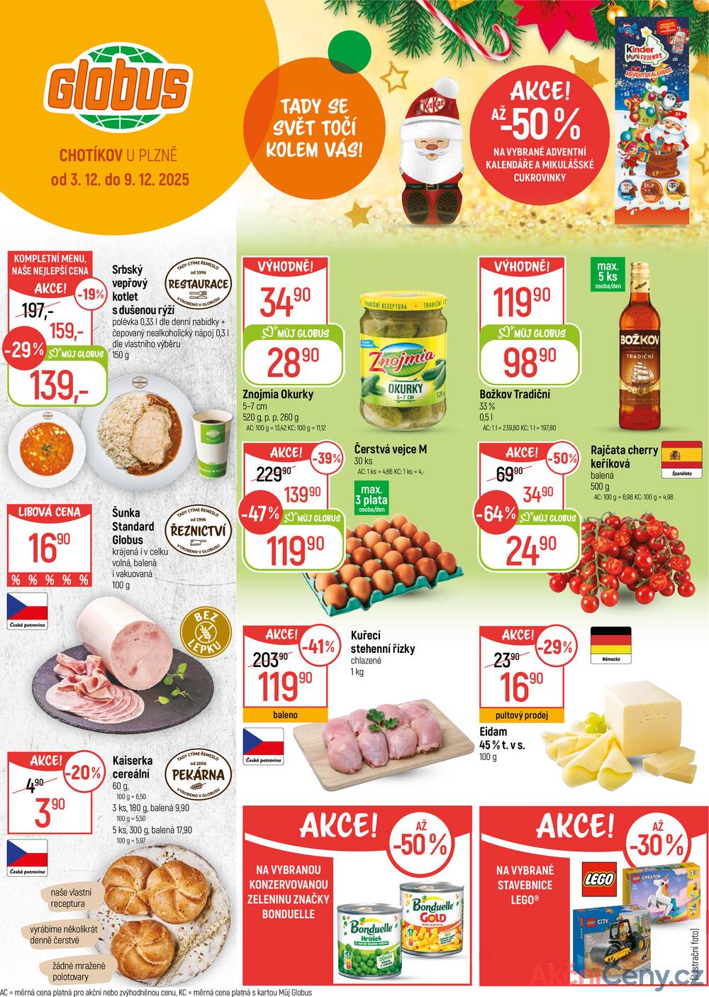 Leták Globus - Akční leták Globus 3.12. - 9.12.2025 - Globus Chotíkov u Plzně - strana 1