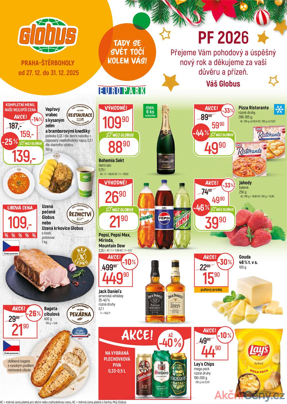 Leták Globus - Akční leták Globus 27.12. - 31.12.2025 - Globus Praha - Štěrboholy - strana 1