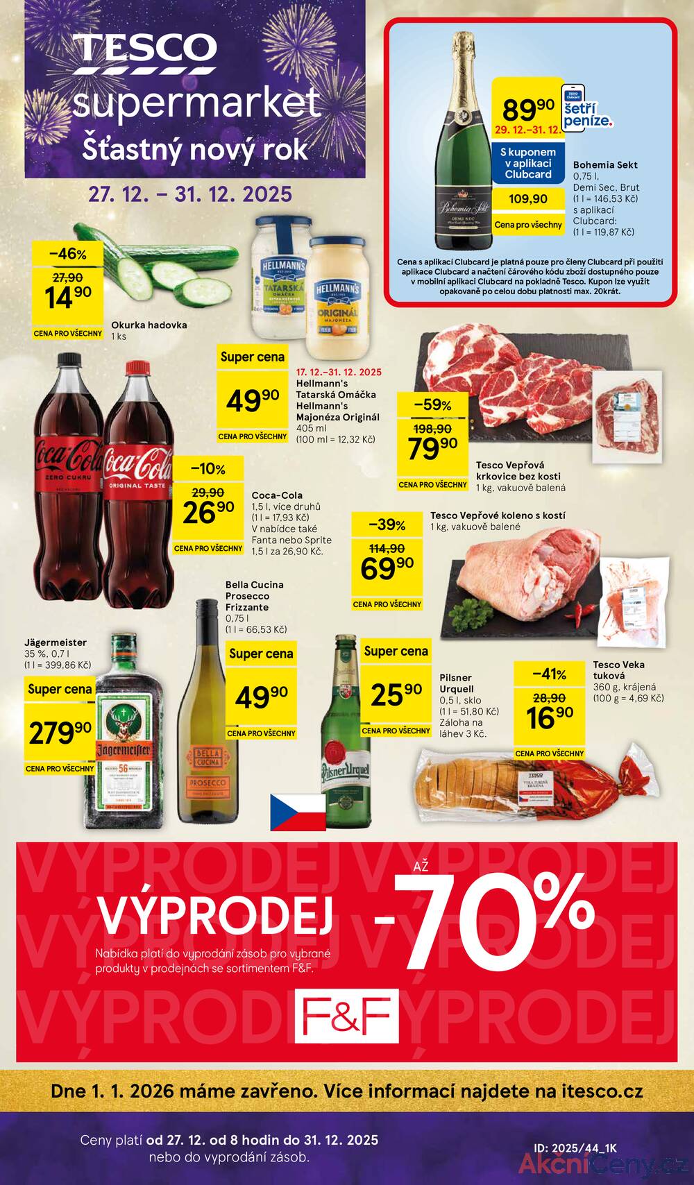 Leták Tesco - Tesco supermarkety od 27.12. do 31.12.2025 - strana 1