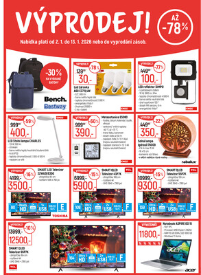 Akční leták Globus 2.1. - 6.1.2026 - Globus Praha - Centrum Černý Most