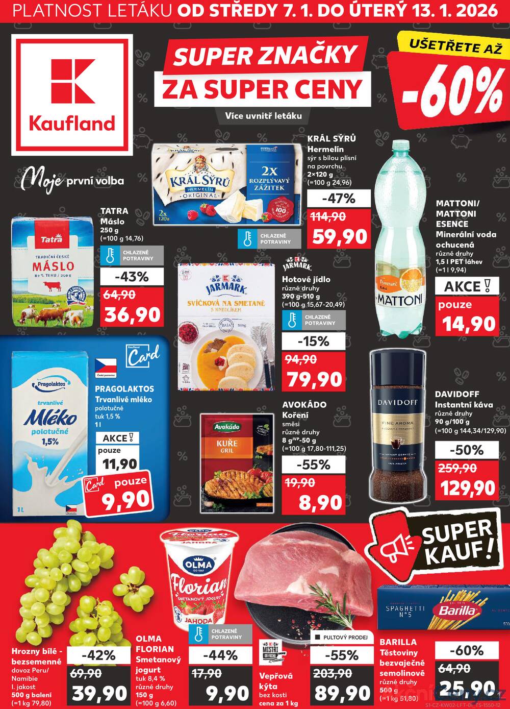 Leták Kaufland - Kaufland 7.1. - 13.1. - Kaufland - Česká Třebová - strana 1