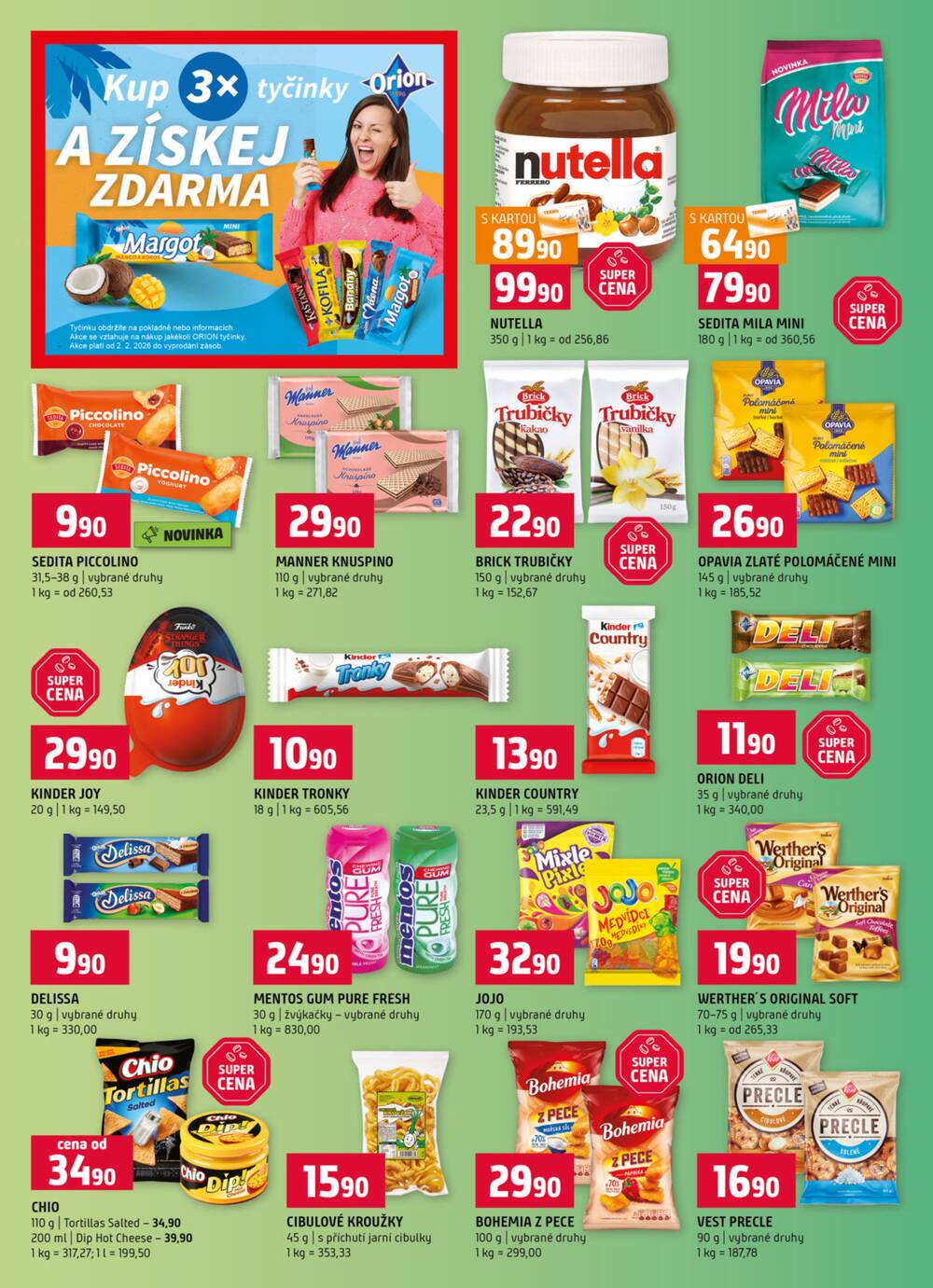 Terno České Budějovice, Třeboň, Trhové sviny, Bechyně, Týn nad Vltavou, Hradec Králové, Olomouc, Borovany od 4.2. do 10.2.2026