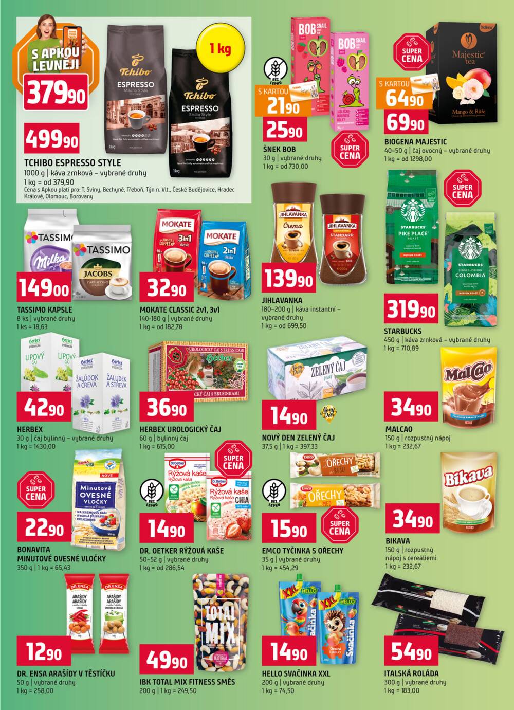 Terno České Budějovice, Třeboň, Trhové sviny, Bechyně, Týn nad Vltavou, Hradec Králové, Olomouc, Borovany od 4.2. do 10.2.2026