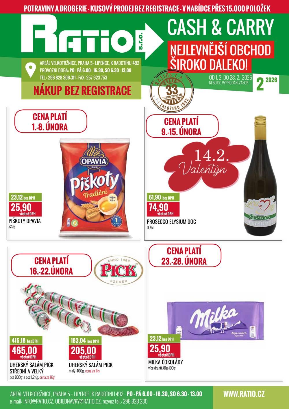 Leták Ratio - Ratio od 1.2. do 28.2.2026 - strana 1 Leták Ratio - Ratio od 1.2. do 28.2.2026 - strana 1