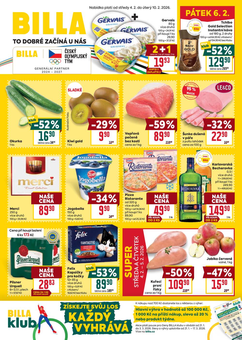 Leták BILLA - BILLA malý leták od 4.2. do 10.2.2026 - strana 1
