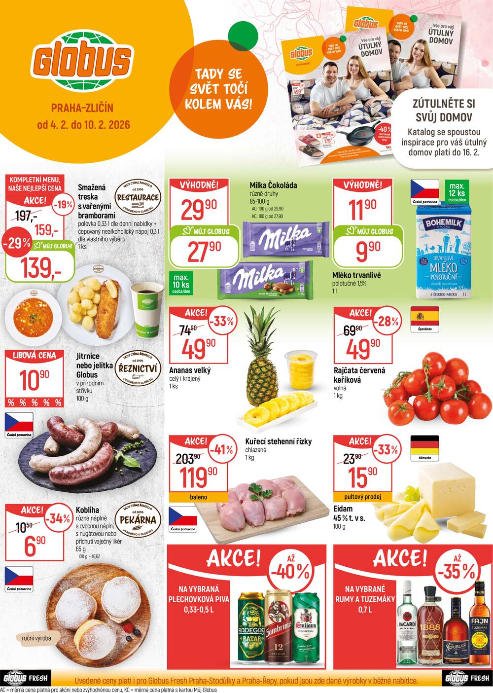 Leták Globus - Akční leták Globus 4.2. - 10.2.2026 - Globus Praha - Zličín - strana 1
