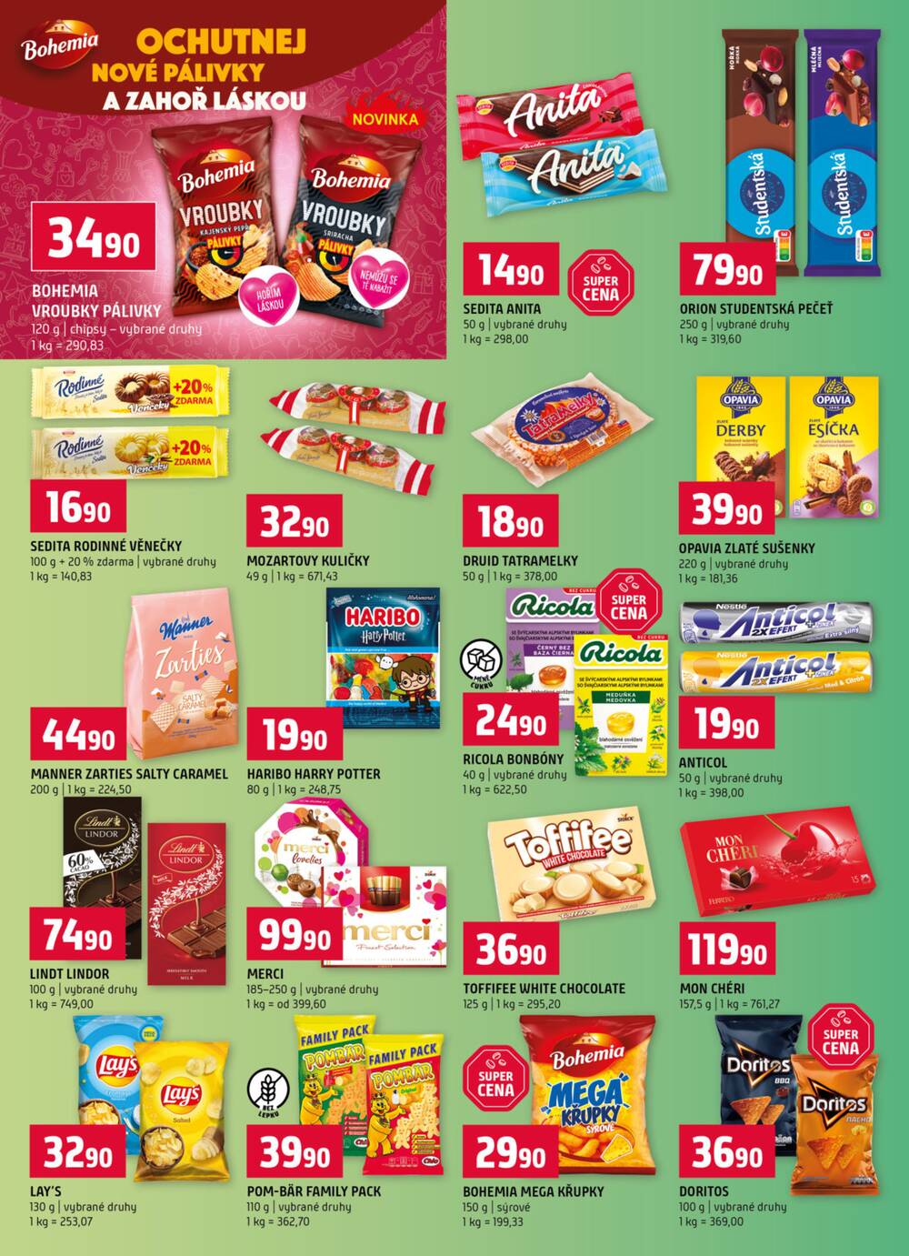 Terno České Budějovice, Hradec Králové, Olomouc, Bechyně, Třeboň, Trhové sviny, Bechyně, Týn nad Vltavou, Borovany od 11.2. do 17.2.2026