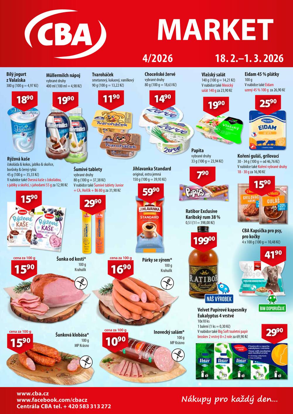 Leták CBA - CBA Market od 18.2. do 1.3.2026 - strana 1 Leták CBA - CBA Market od 18.2. do 1.3.2026 - strana 1