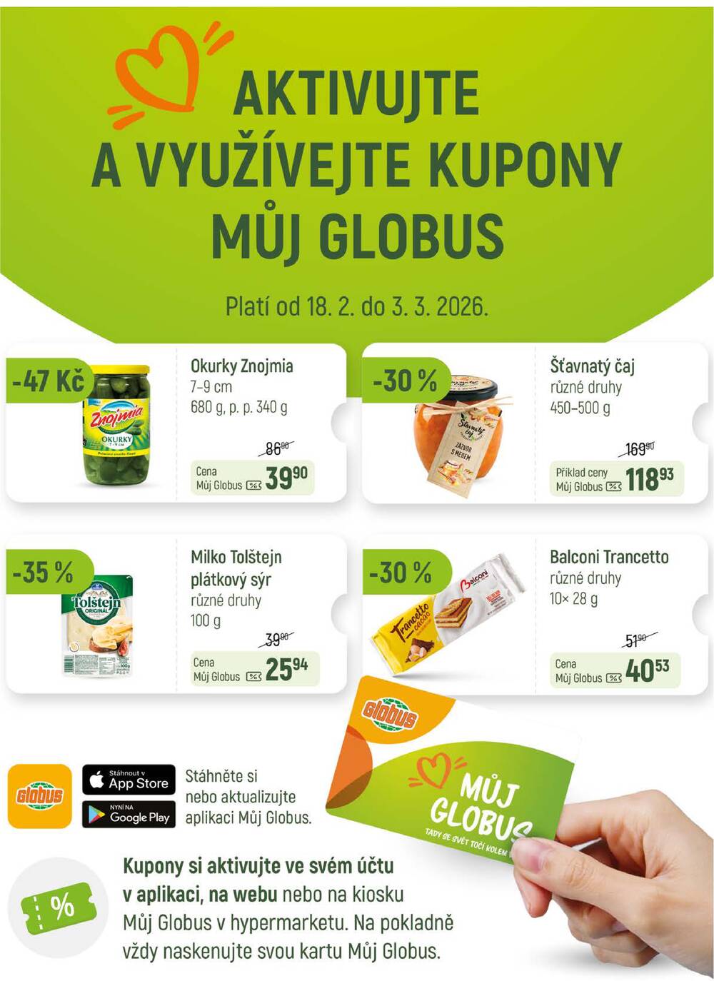 Leták Globus - Akční leták Globus 18.2. - 24.2.2026 - Globus Praha - Centrum Černý Most - strana 1