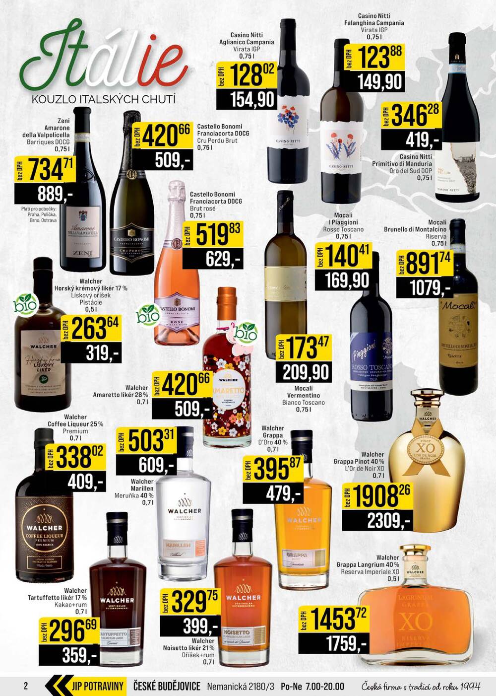 JIP Cash & Carry Brno, Praha, Ostrava, Jilemnice, Pardubice, Ostrava, Karlovy Vary, Olomouc a Zlín od 18.2. do 24.2.2026